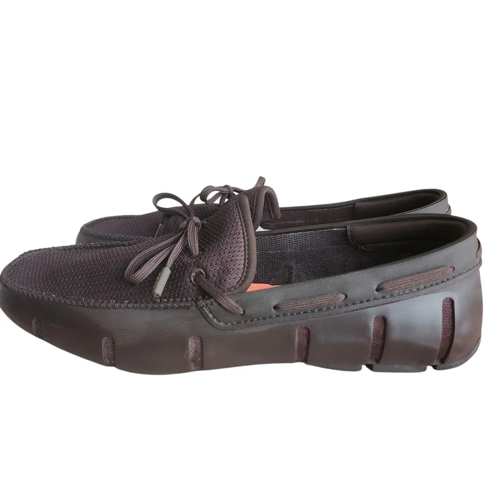 Swims Braided Lace Loafer Mens 9 Brown Water Resistant Mesh Slip On Boat Shoes